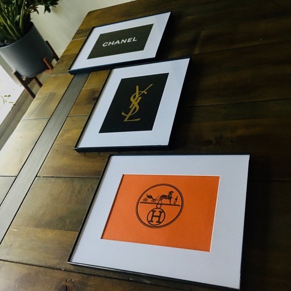 Chanel YSL and Hermes bags free frames and mat